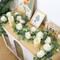 2Pcs(13 Ft) Artificial Eucalyptus Flower Garland with White Rose Flowers,Faux Rose Vine Gypsophila Garland,Floral Garland Greenery Garland for Home Party Wedding Table Decor (White, 2PCS)